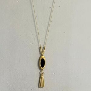 Madewell black and gold toned pendant long necklace
